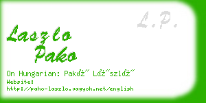 laszlo pako business card